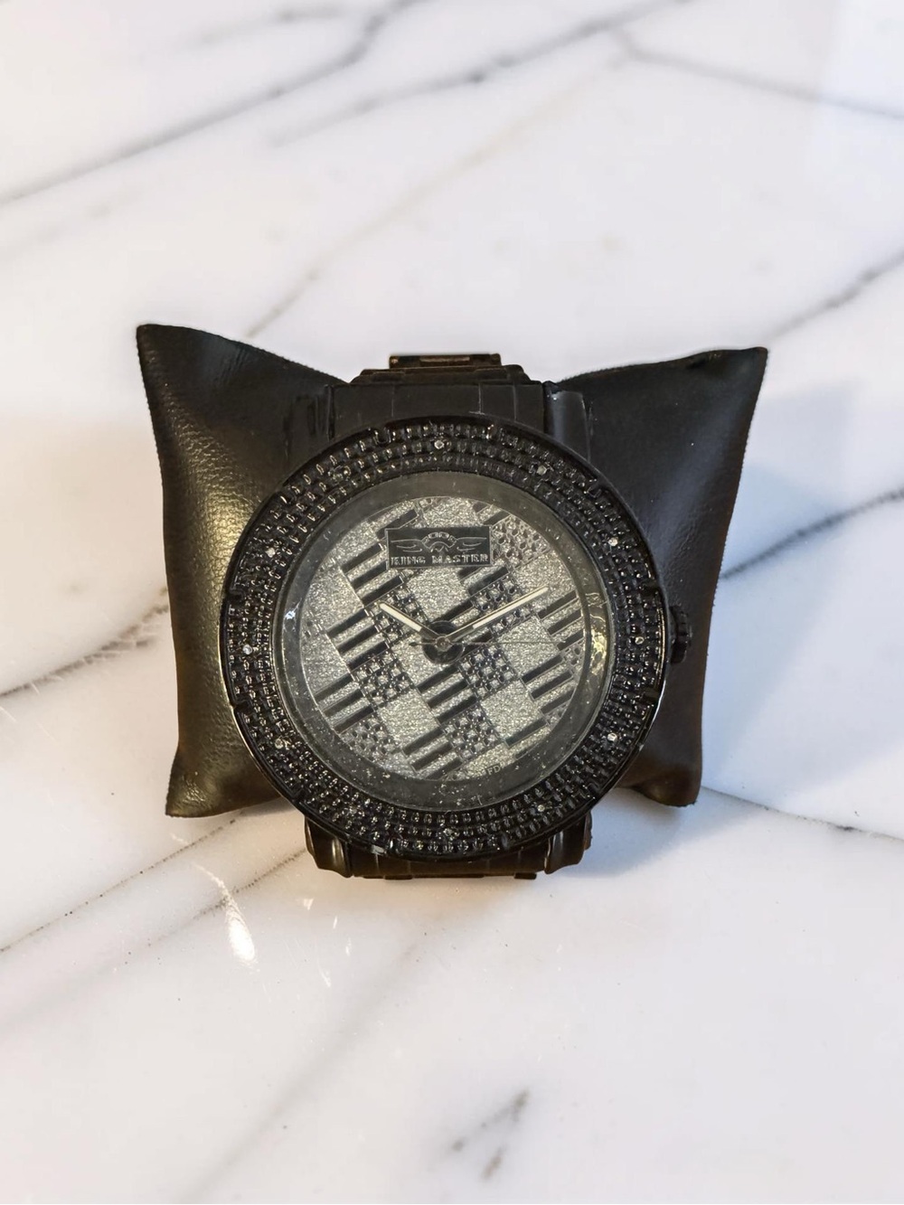 King Masters Men’s Black Stainless with Diamonds Watch - Picture 2 of 6